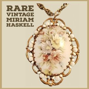 Miriam Haskell Signed Porcelain "Garden Necklace" Rare Vintage